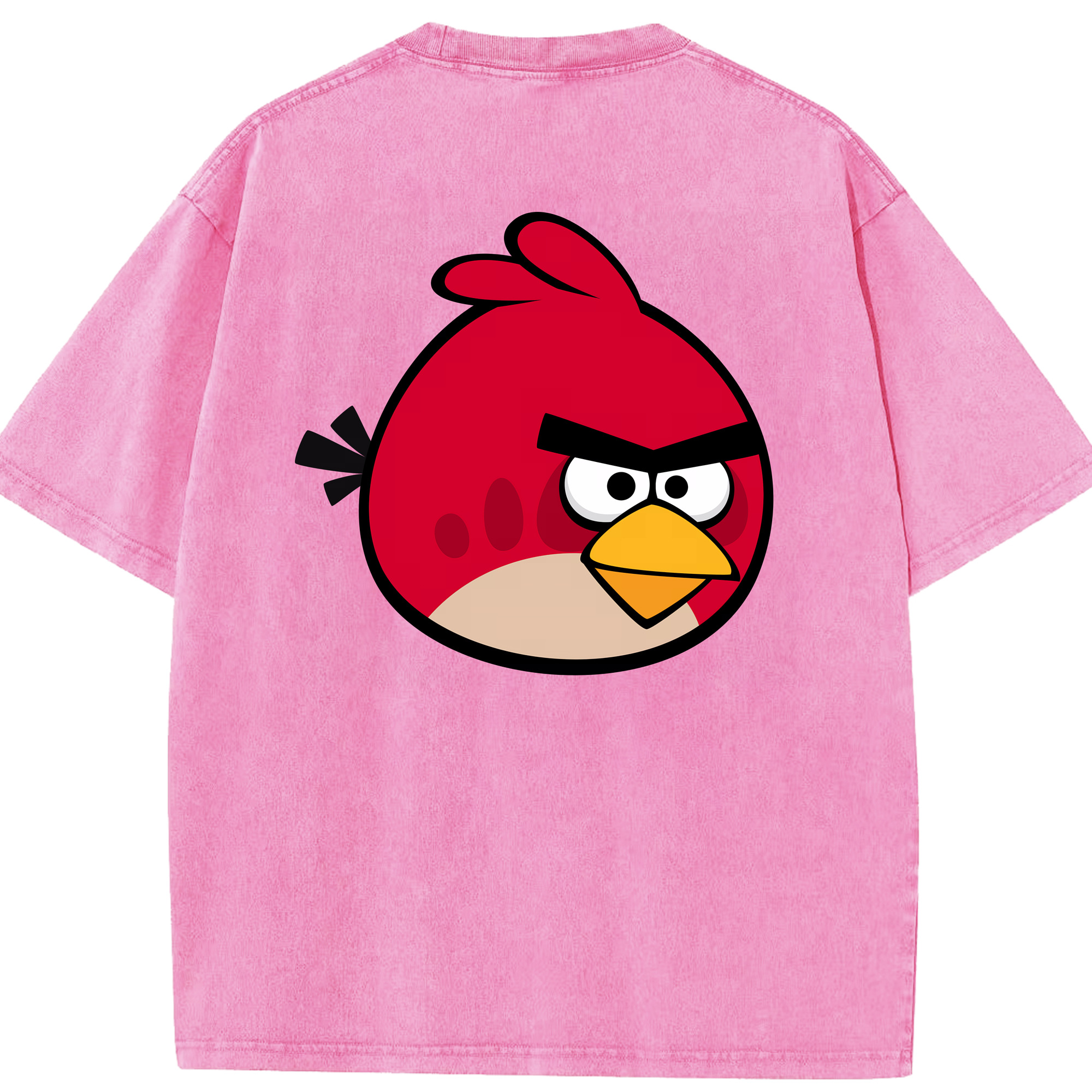 （画像用） Angry Birds アングリーバード 綿100% ヴィンテージ風 半袖Tシャツ（背面プリント）